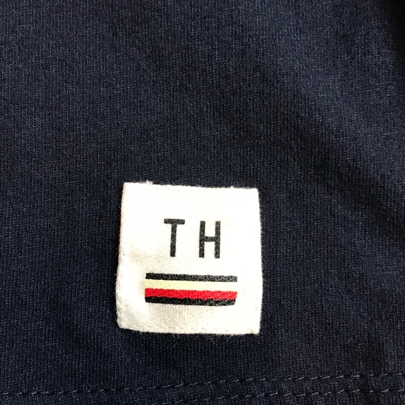 Tommy Hilfiger Men’s Classic Signature Flag Logo Navy Blue T-Shirt Size Large - Picture 3 of 9